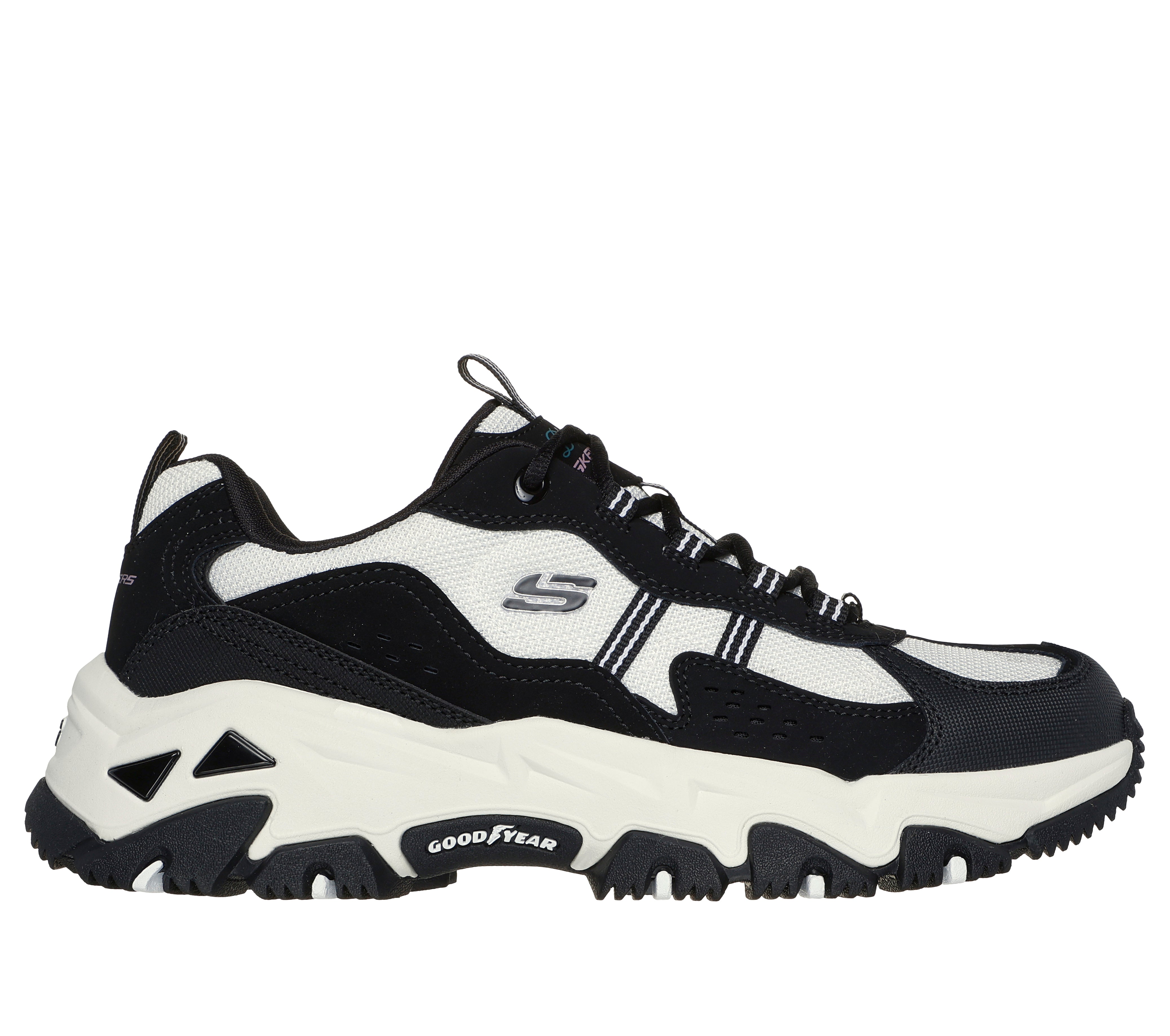 DLITE#BKW-BLACK LEATHER /SYNTHETIC/WHITE TRIM