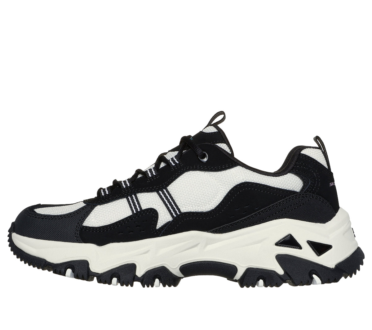DLITE#BKW-BLACK LEATHER /SYNTHETIC/WHITE TRIM
