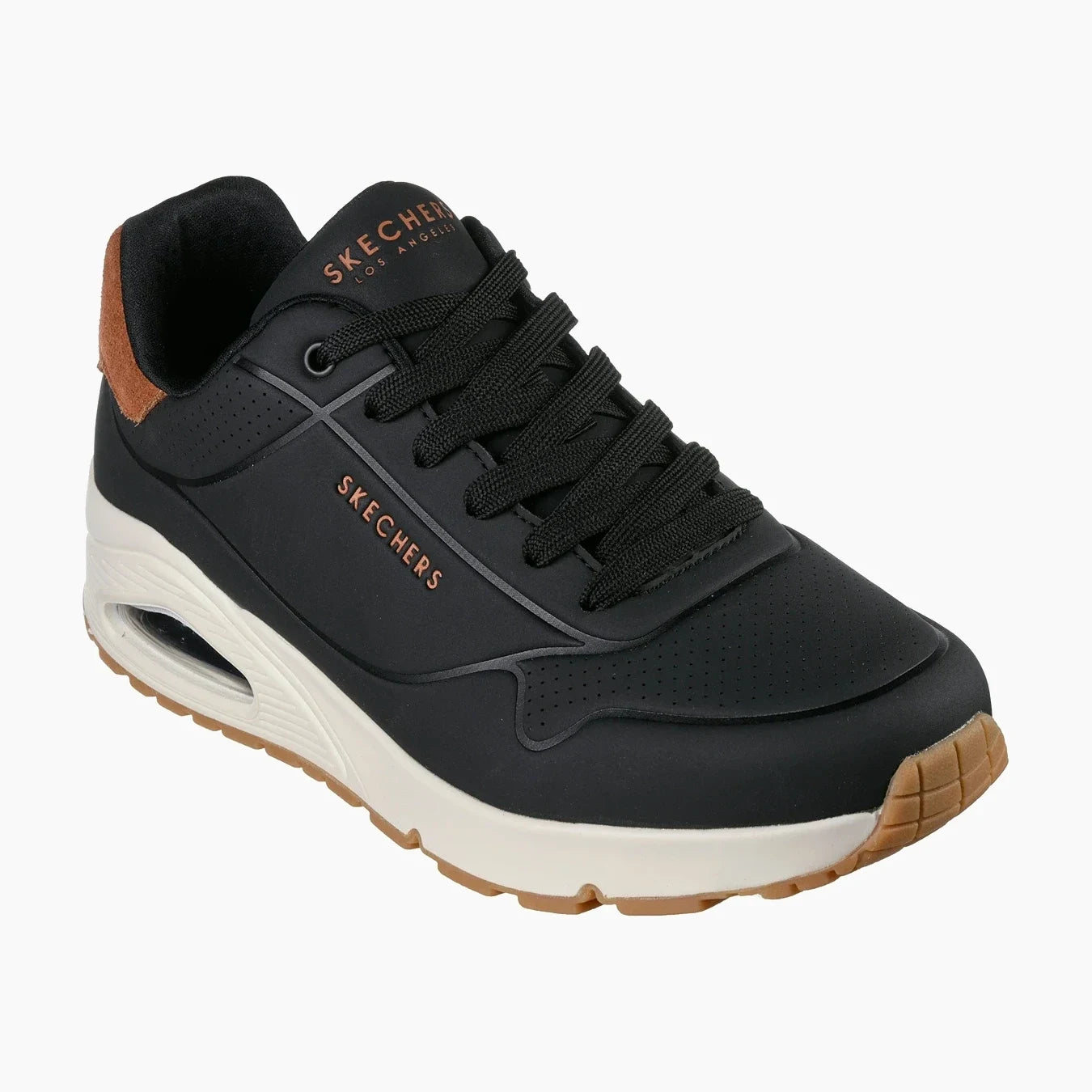 UNO#BLK-BLACK DURABUCK/CHESTNUT SUEDE / MESH TRIM