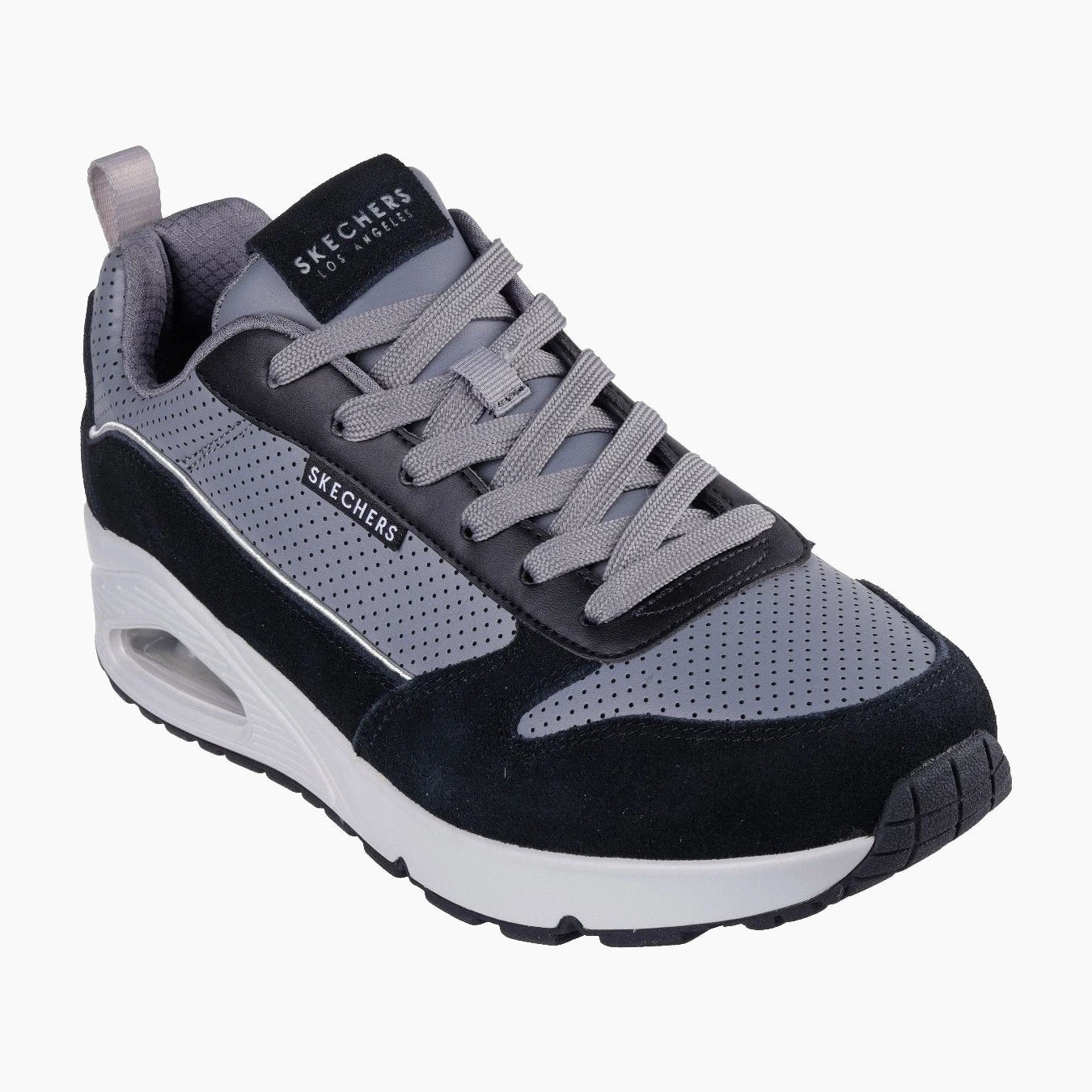 183011#BKGY-BLACK SUEDE / GREY DURALEATHER / MESH