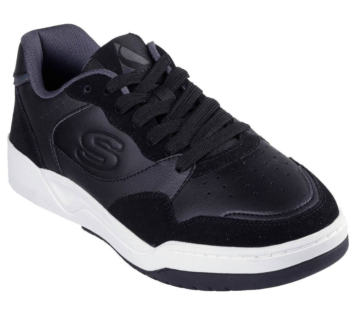 KOOPA#BLK-BLACK LEATHER AND SUEDE/DURALEATHER/MESH