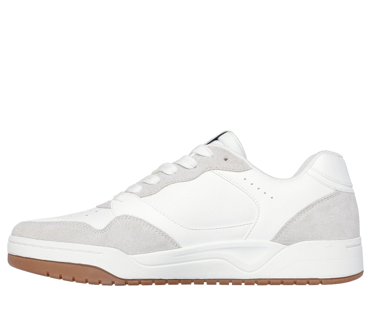 KOOPA#WHT-WHITE LEATHER AND SUEDE/DURALEATHER/MESH