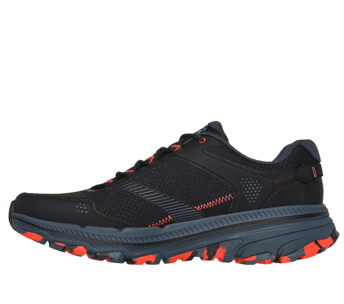 220760#BKCL-BLACK AND CORAL SYNTHETIC/TEXTILE