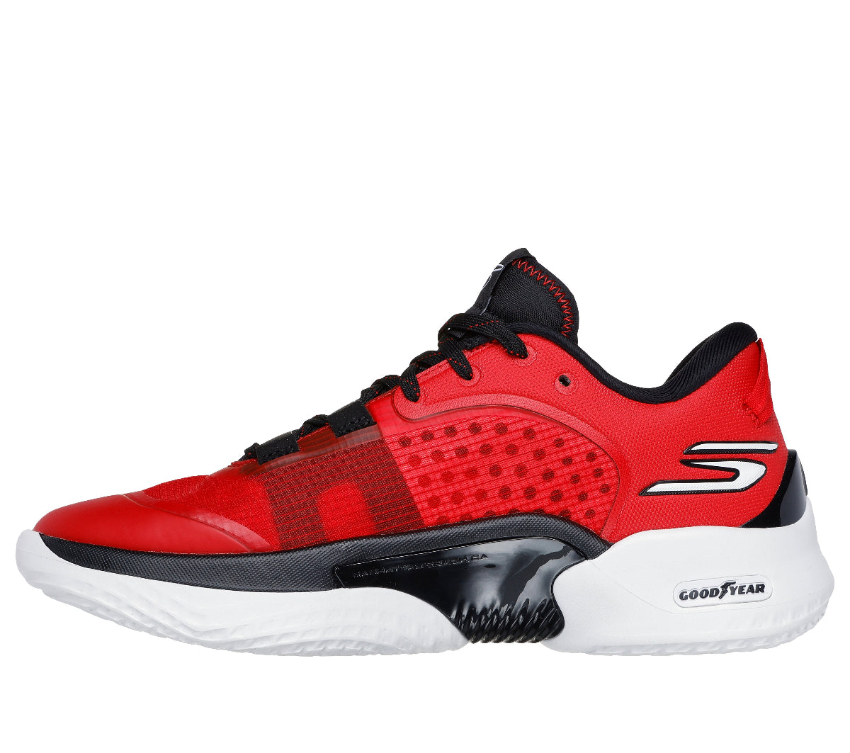 253007#RDBK-RED SYNTHETIC/TEXTILE/BLACK TRIM