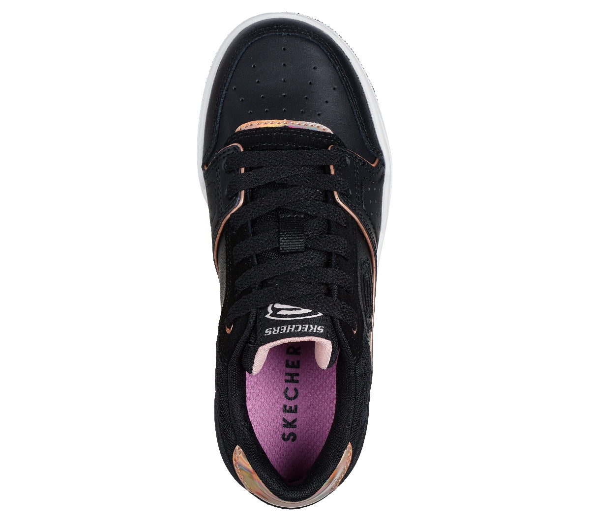 310231#BKRG-BLACK LEATHER/ROSE GOLD TRIM