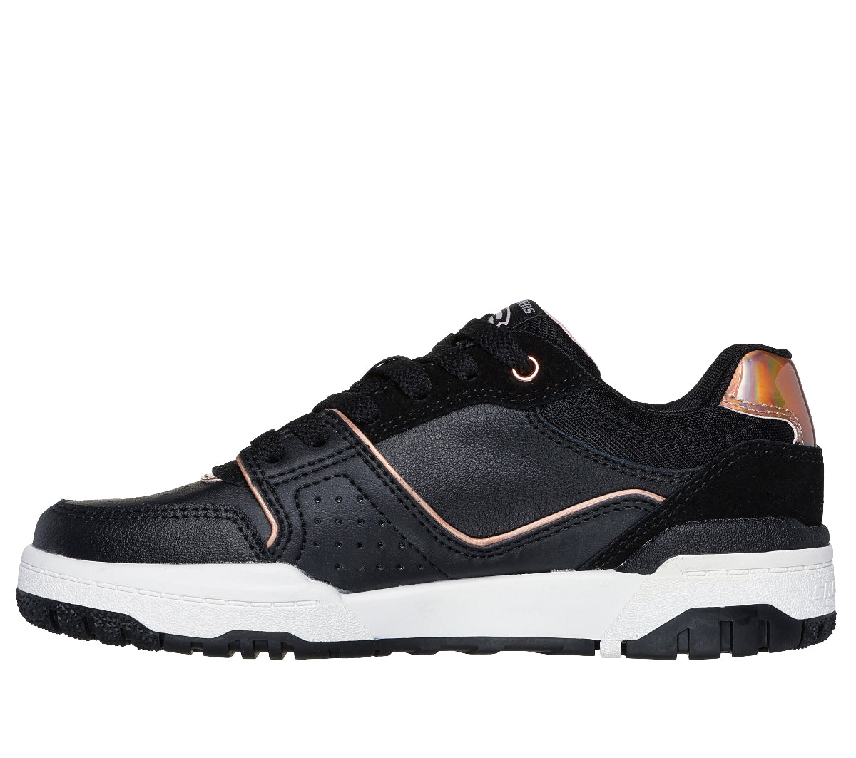 310231#BKRG-BLACK LEATHER/ROSE GOLD TRIM