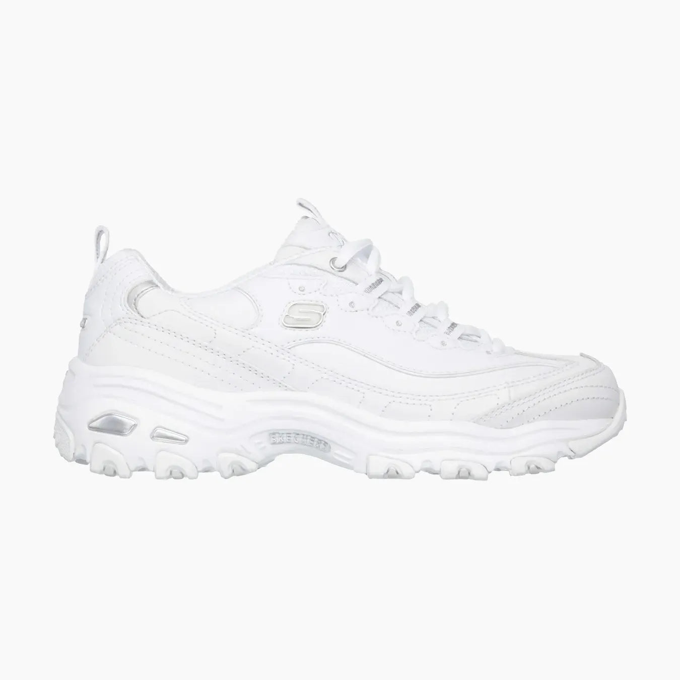 11931#WSL-WHITE LEATHER/MESH/SILVER TRIM