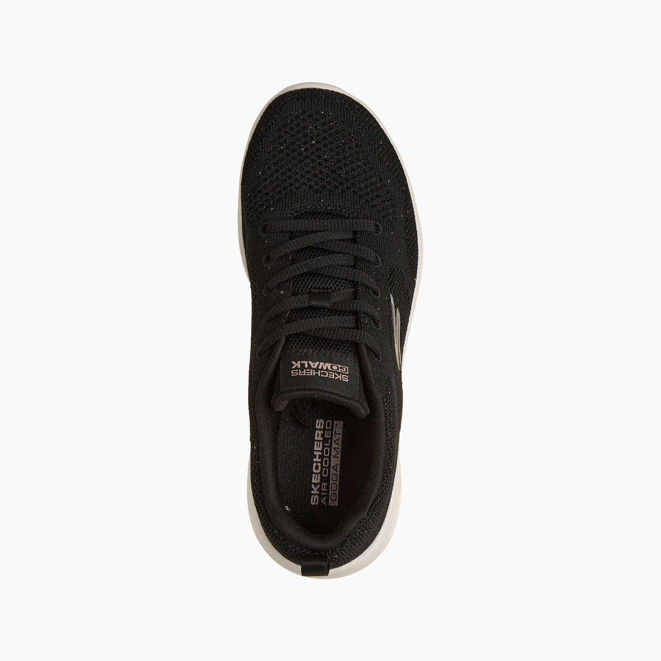 124640#BKRG-BLACK LEATHER/ROSE GOLD TRIM