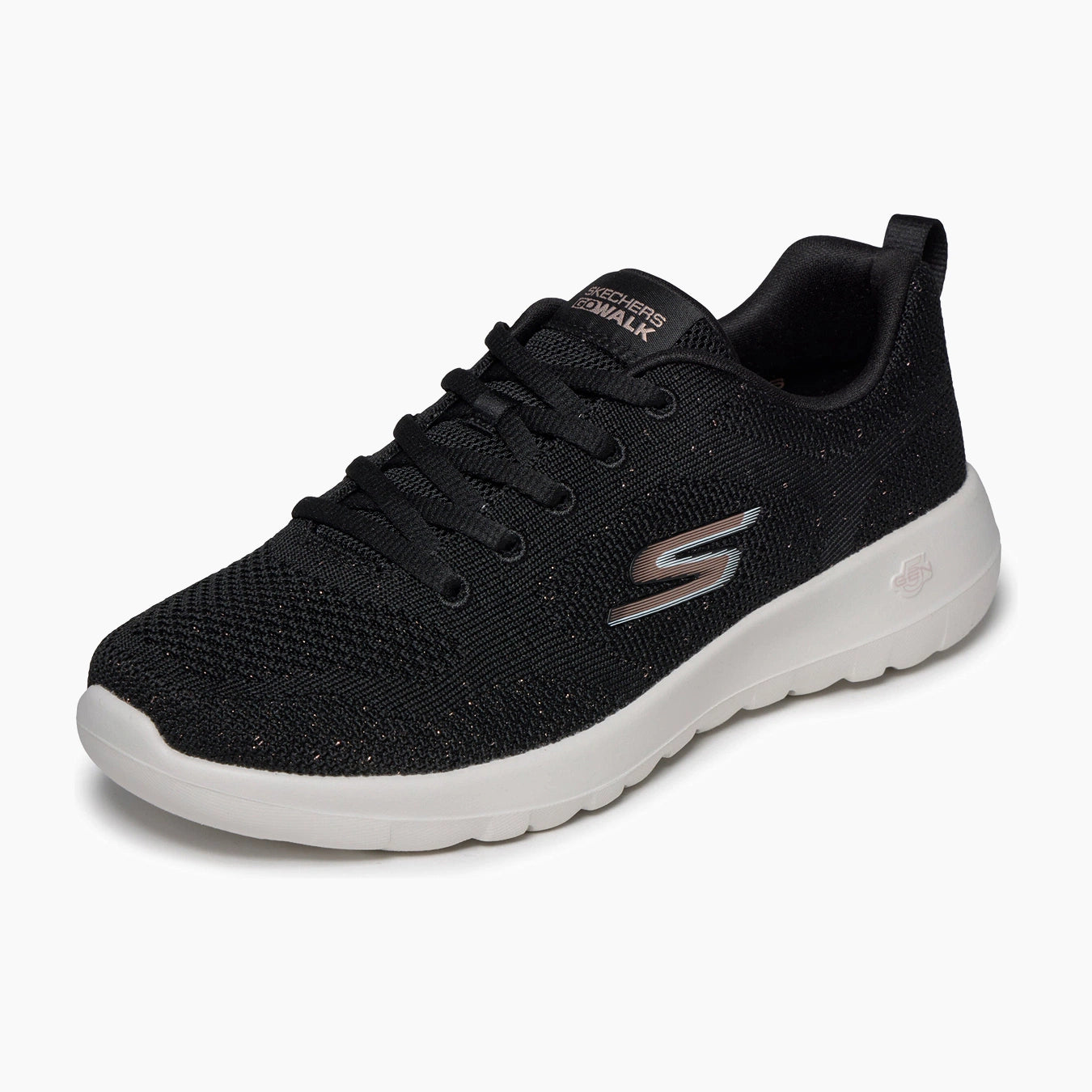 124640#BKRG-BLACK LEATHER/ROSE GOLD TRIM