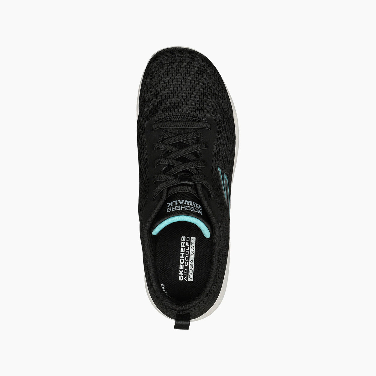 BKAQ-BLACK KNIT/AQUA PU