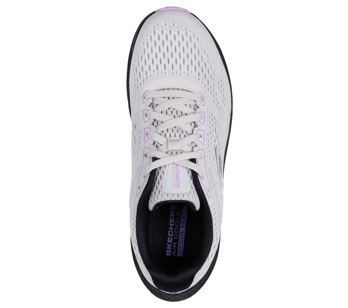 128607#LGBK-LIGHT GRAY TEXTILE/BLACK AND LAVENDER TRIM