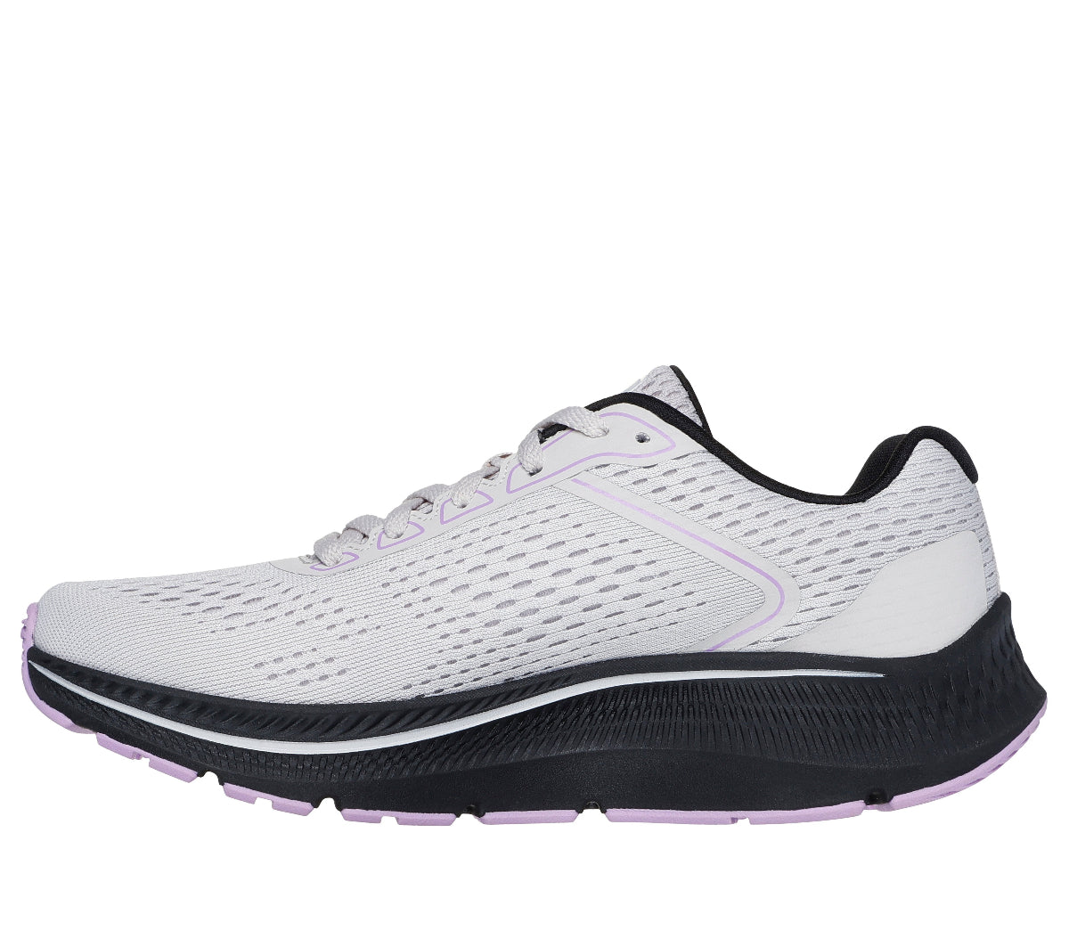 128607#LGBK-LIGHT GRAY TEXTILE/BLACK AND LAVENDER TRIM