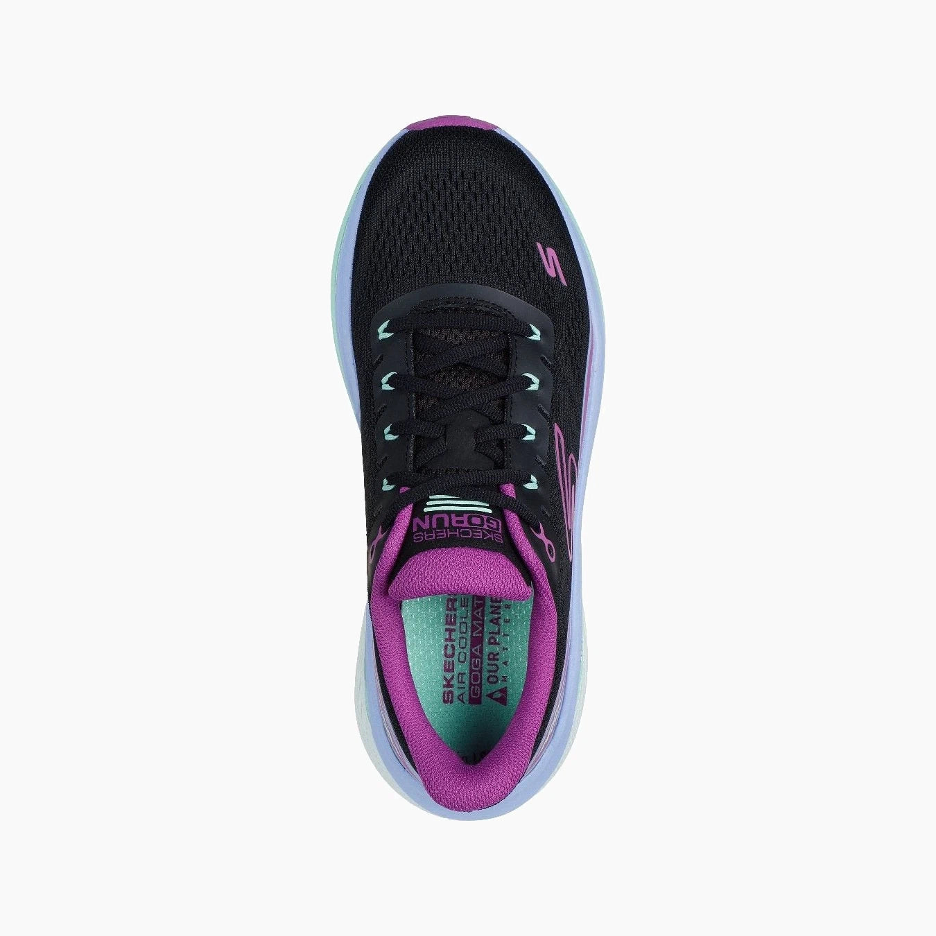 128901#BKPR-BLACK TEXTILE/PURPLE TRIM