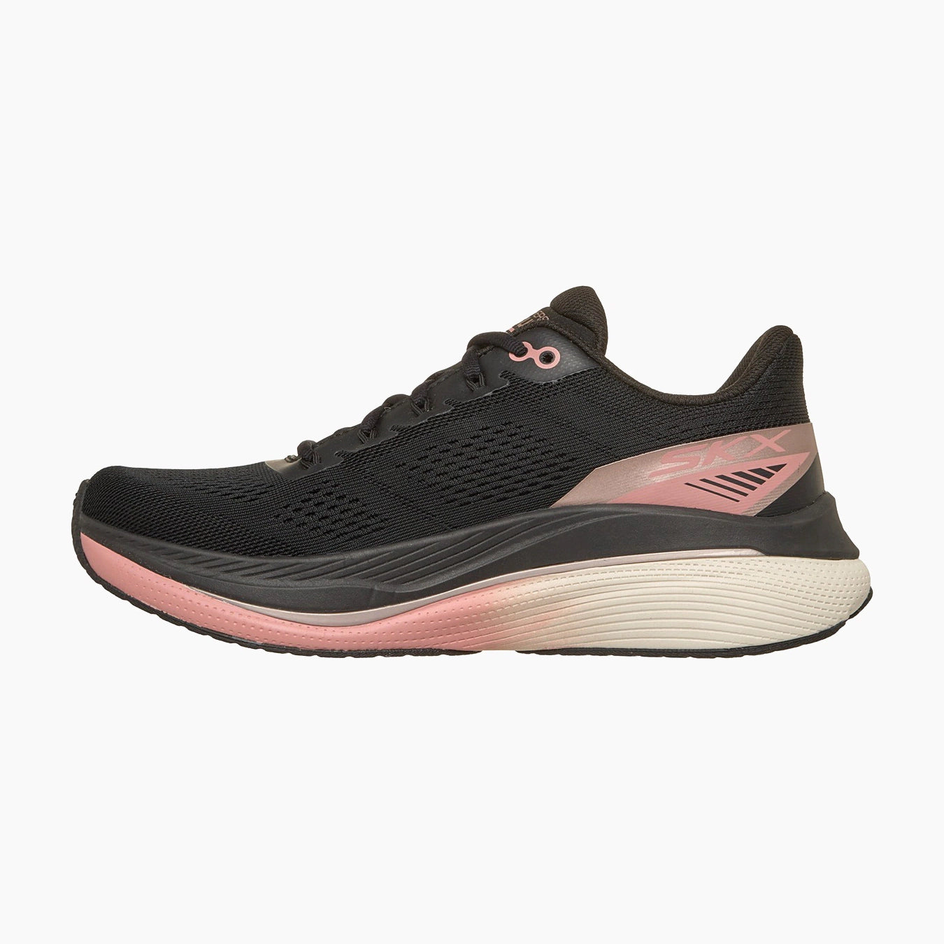 128901#BKRG-BLACK TEXTILE/ROSE GOLD TRIM