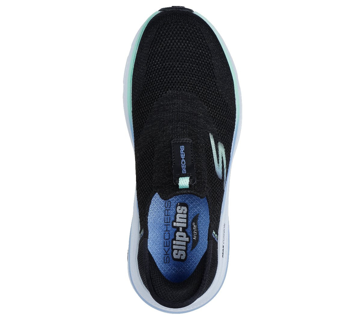 128945#BKBL-BLACK TEXTILE/BLUE TRIM