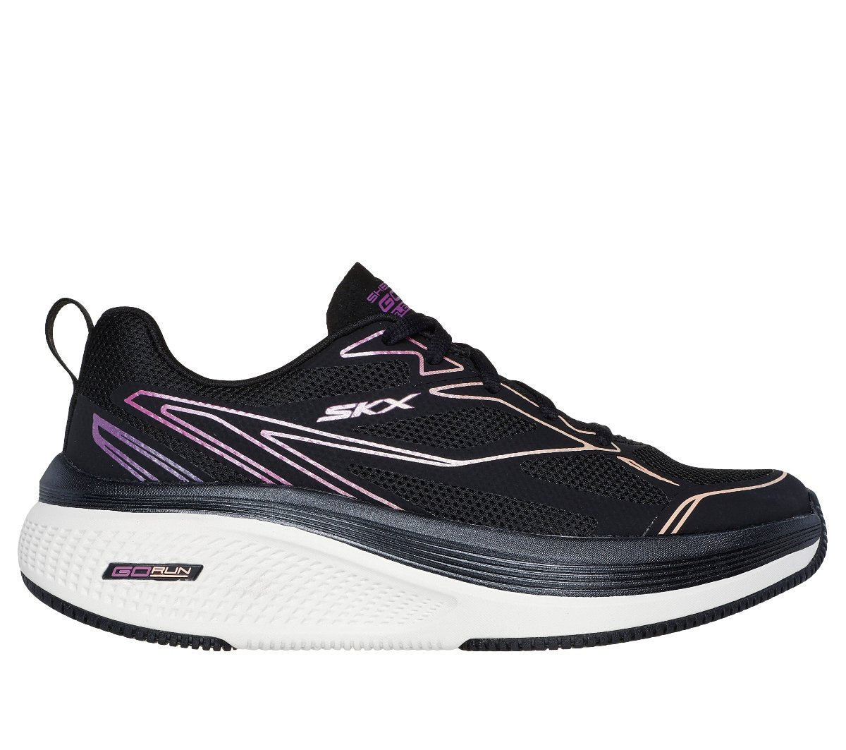 129001#BKPR-BLACK SYNTHETIC/PURPLE TRIM