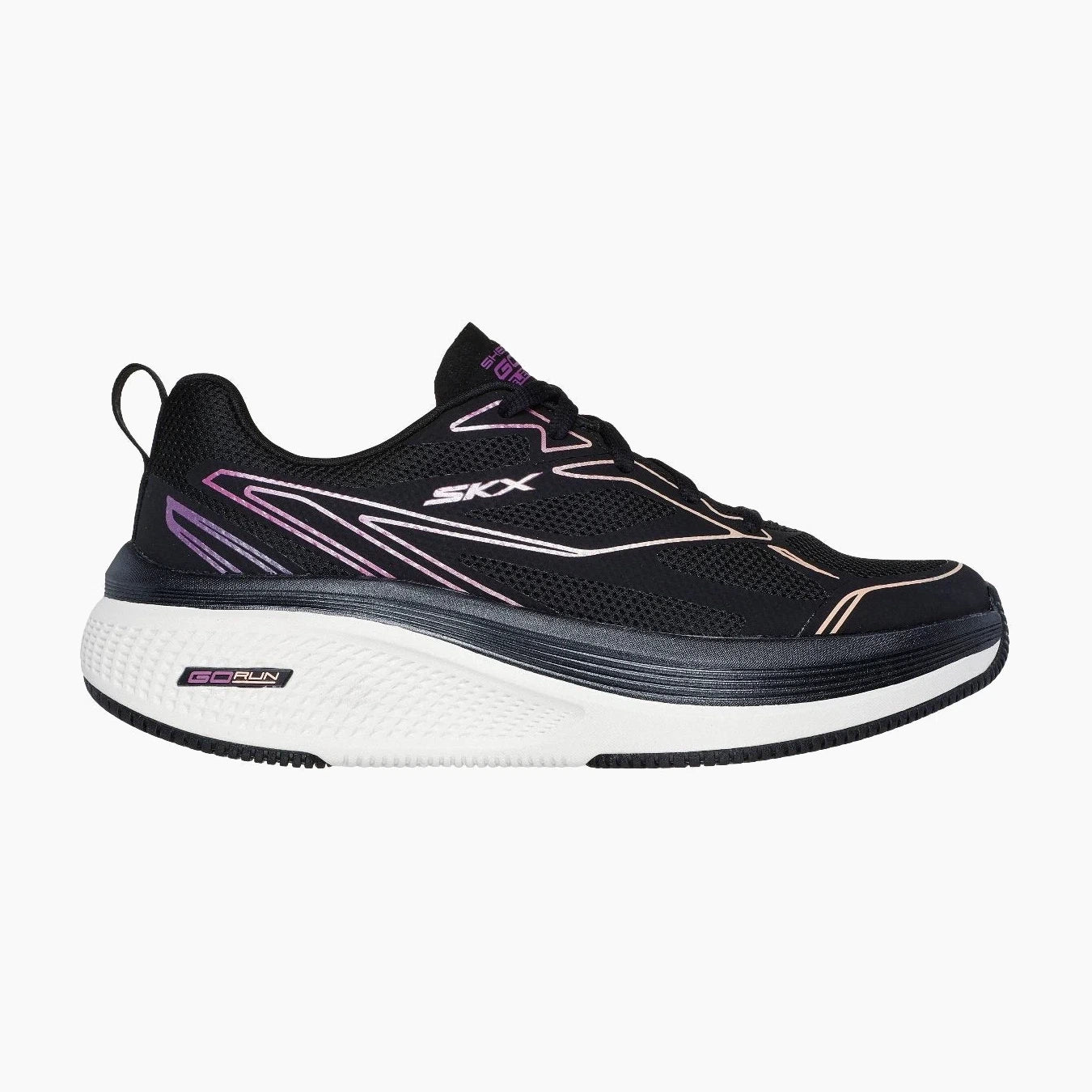 129001#BKPR-BLACK SYNTHETIC/PURPLE TRIM