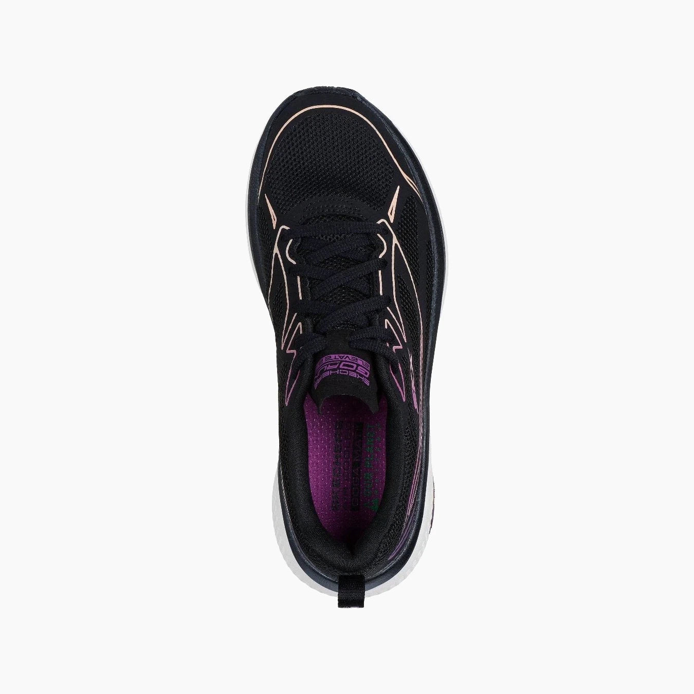 129001#BKPR-BLACK SYNTHETIC/PURPLE TRIM