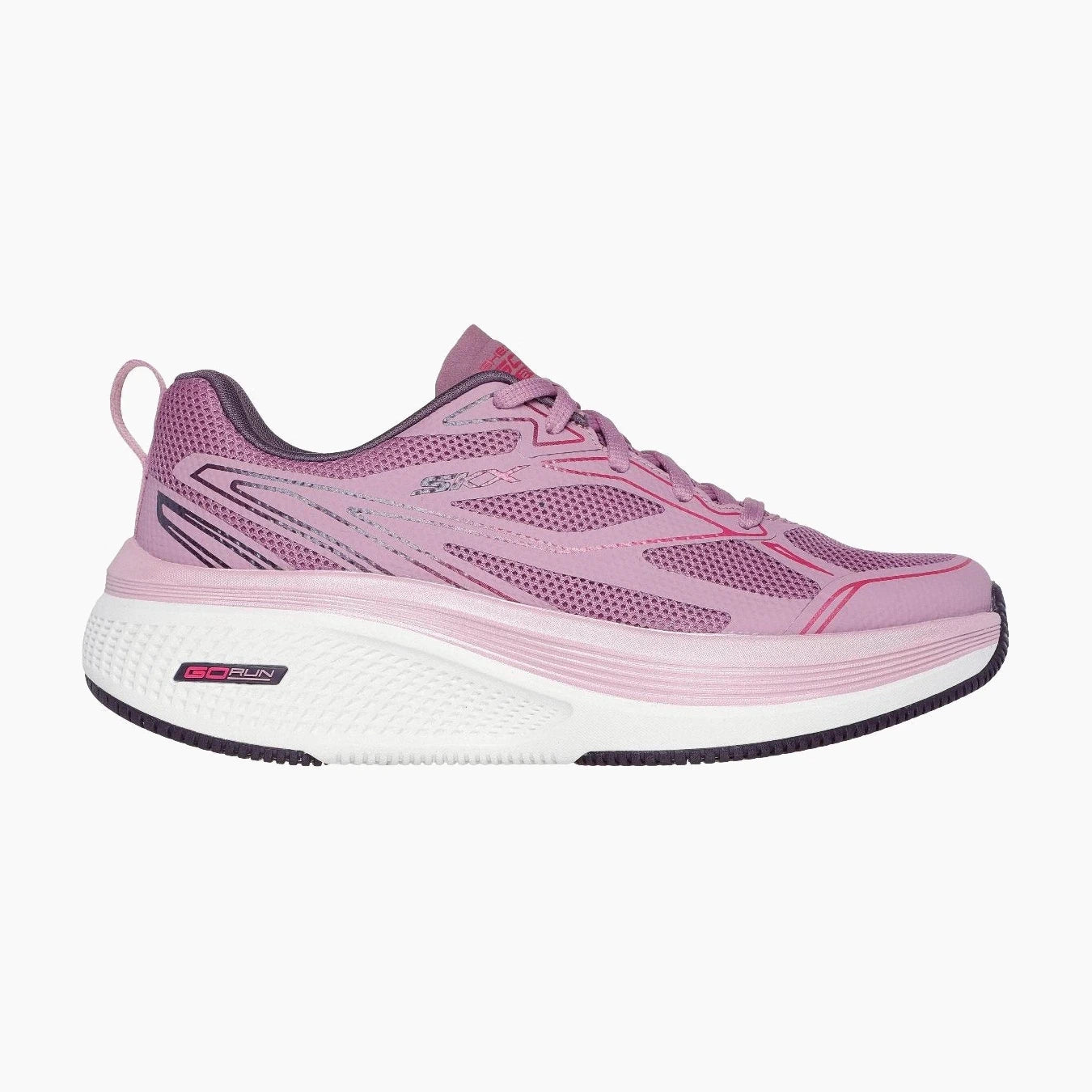 129001#PNK-PINK SYNTHETIC/PLUM TRIM