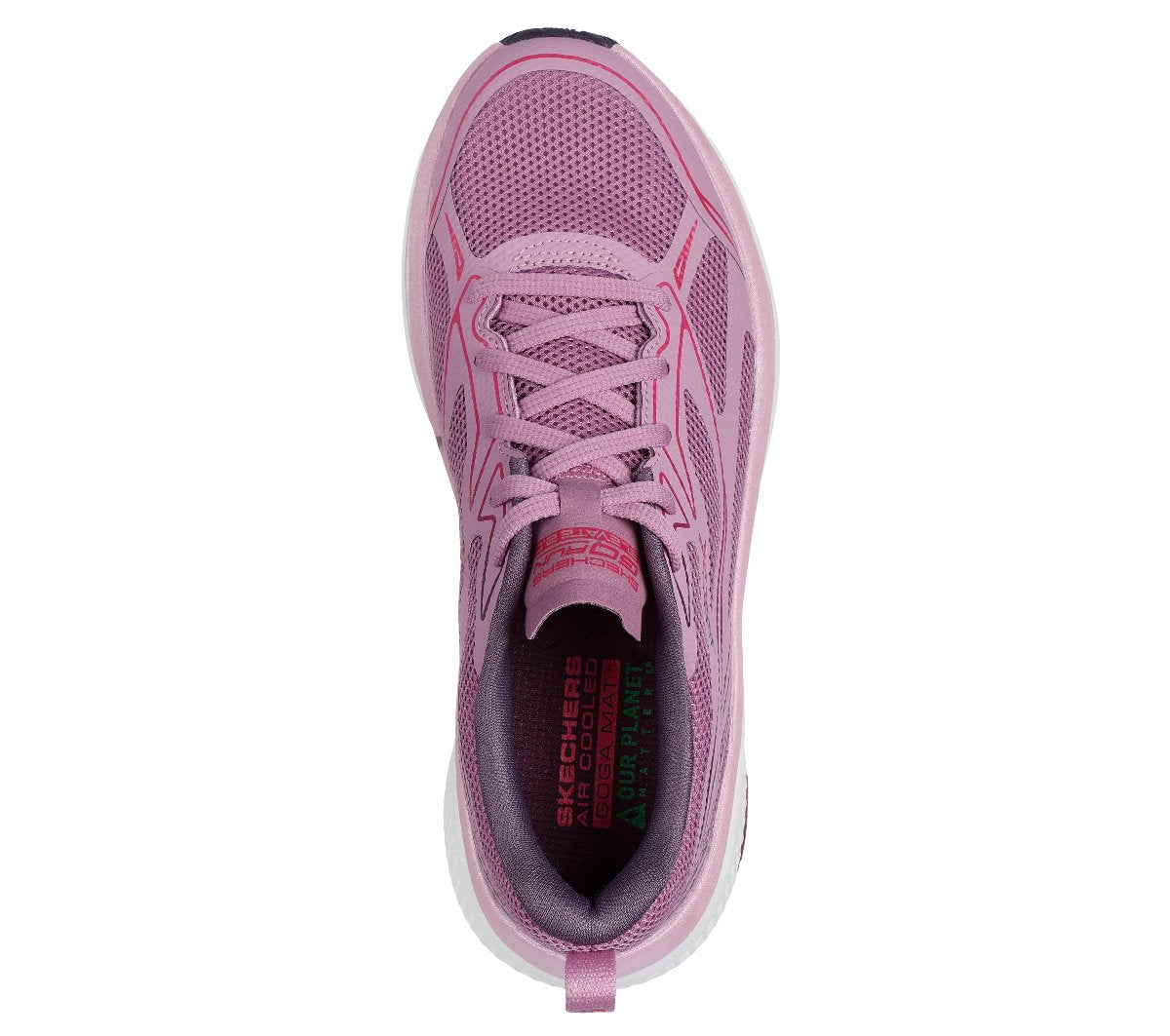 129001#PNK-PINK SYNTHETIC/PLUM TRIM