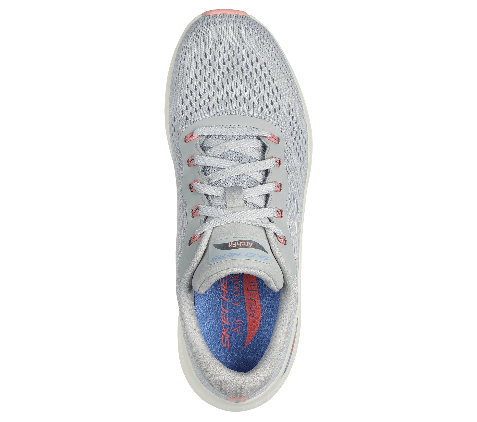 150051#LGMT-LIGHT GREY MESH/PERIWINKLE & CORAL TRIM