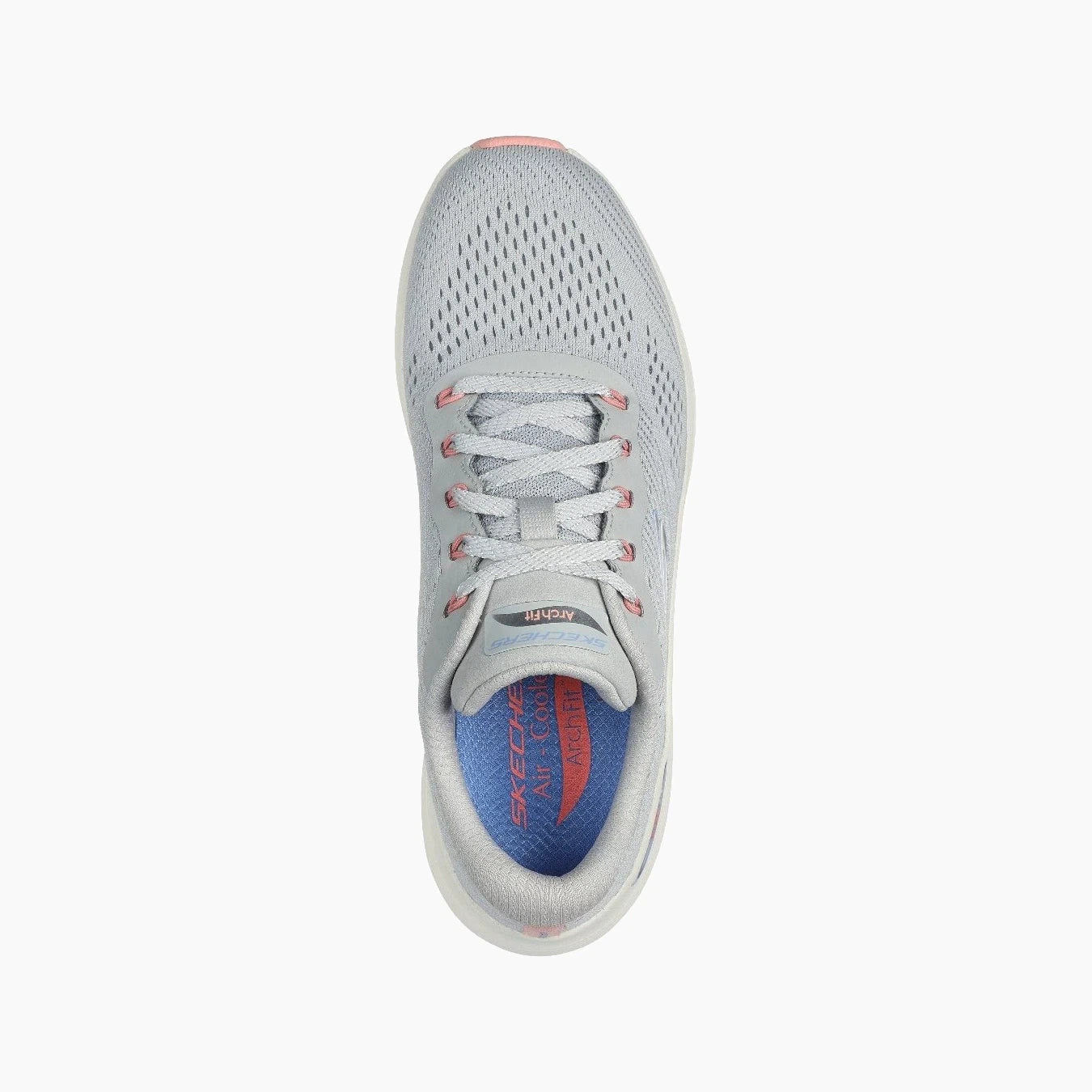 150051#LGMT-LIGHT GREY MESH/PERIWINKLE & CORAL TRIM