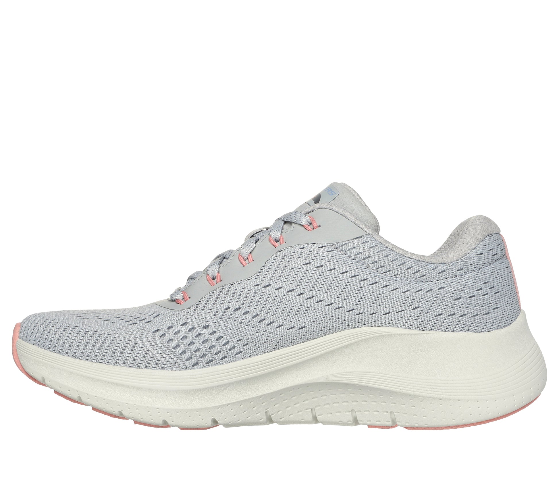 150051#LGMT-LIGHT GREY MESH/PERIWINKLE & CORAL TRIM