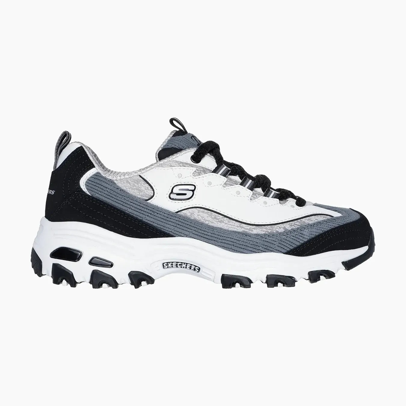 DLITES#WBGY-BLACK LEATHER/DURALEATHER/GRAY CORDUROY/BLACK