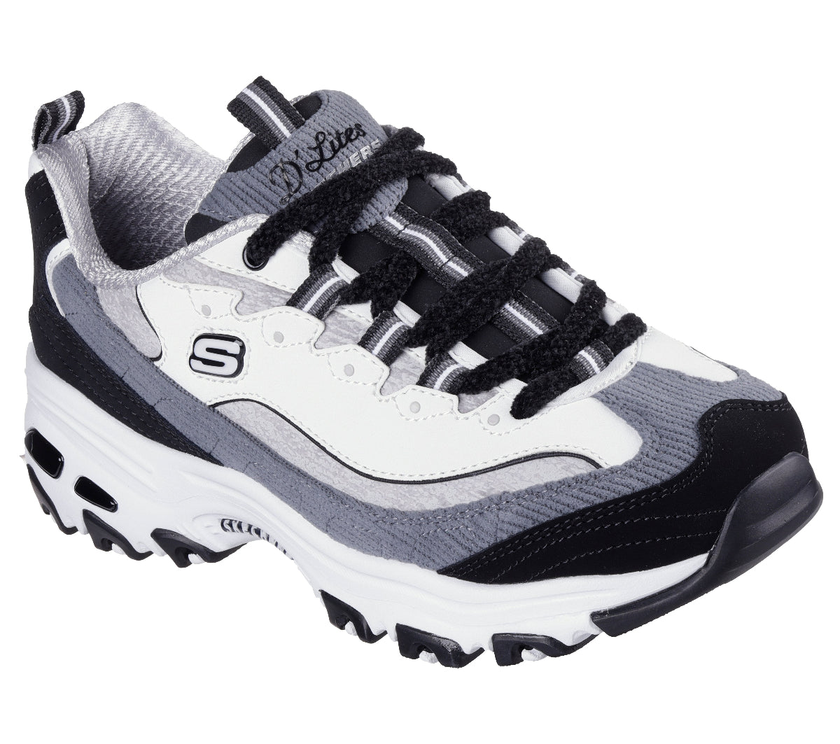 DLITES#WBGY-BLACK LEATHER/DURALEATHER/GRAY CORDURO/BLACK