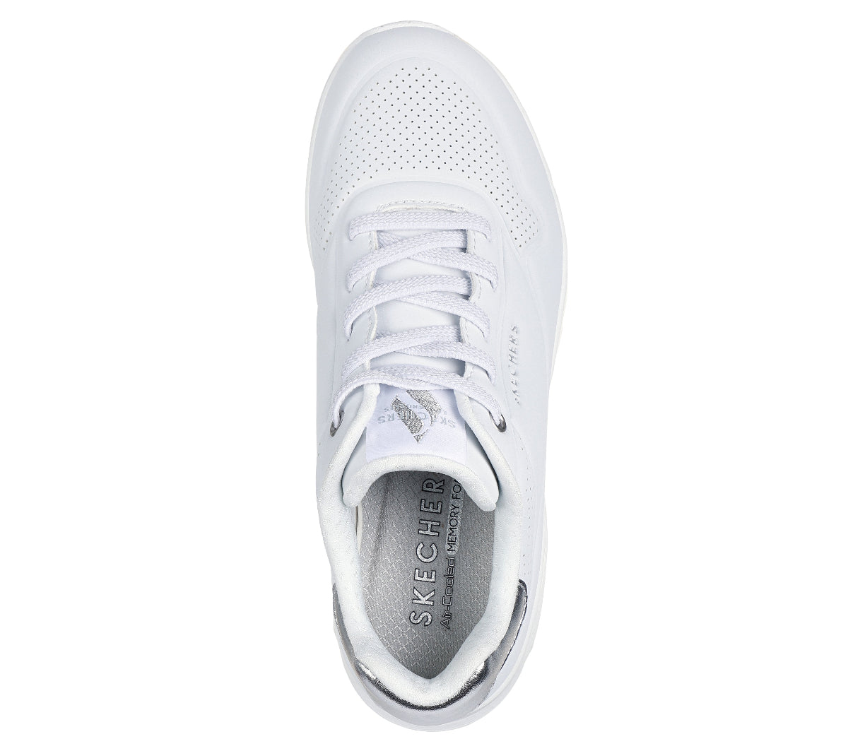 UNO#WSL-WHITE DURABUCK, SILVER DURALEATHER/ MESH TRIM