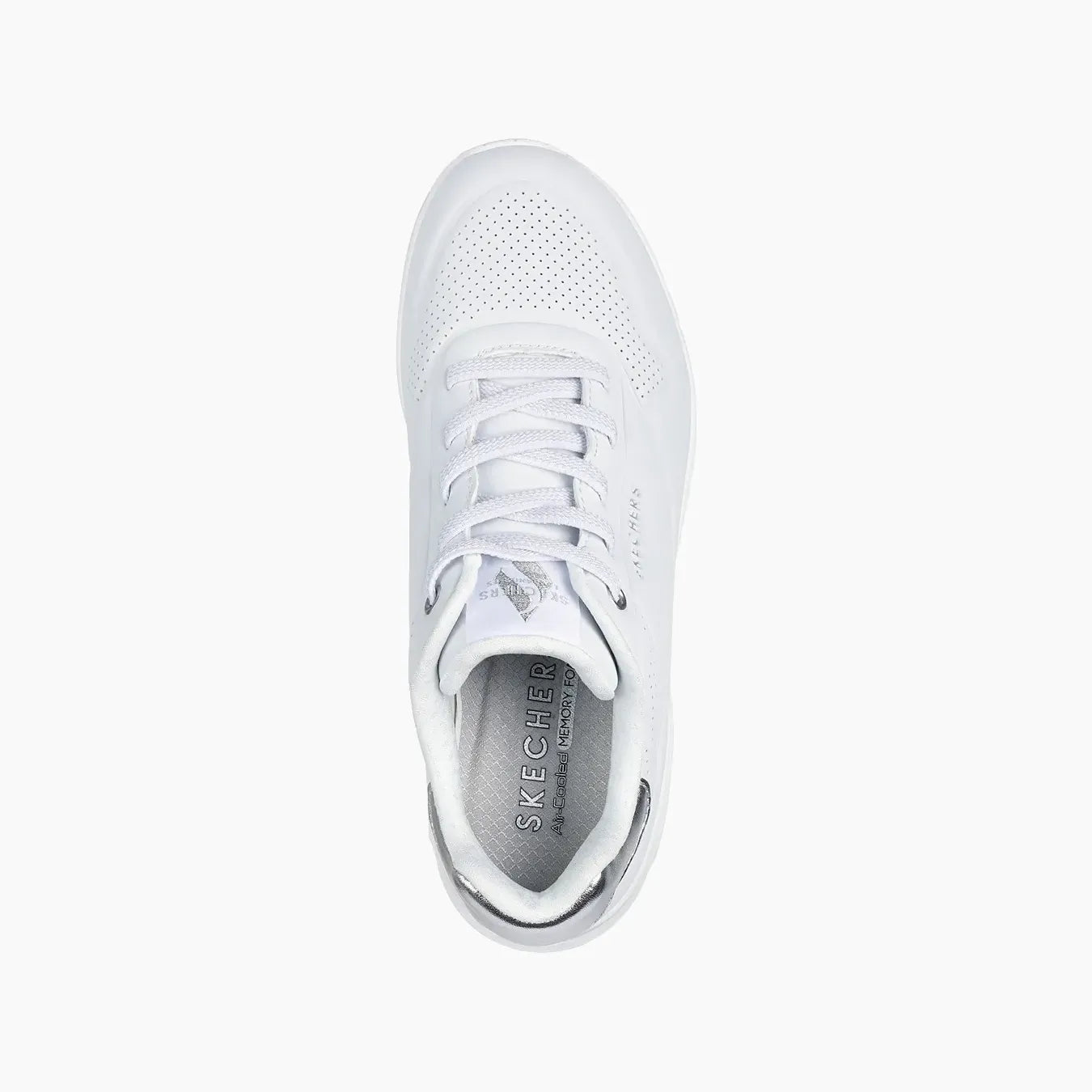 UNO#WSL-WHITE DURABUCK, SILVER DURALEATHER/ MESH TRIM