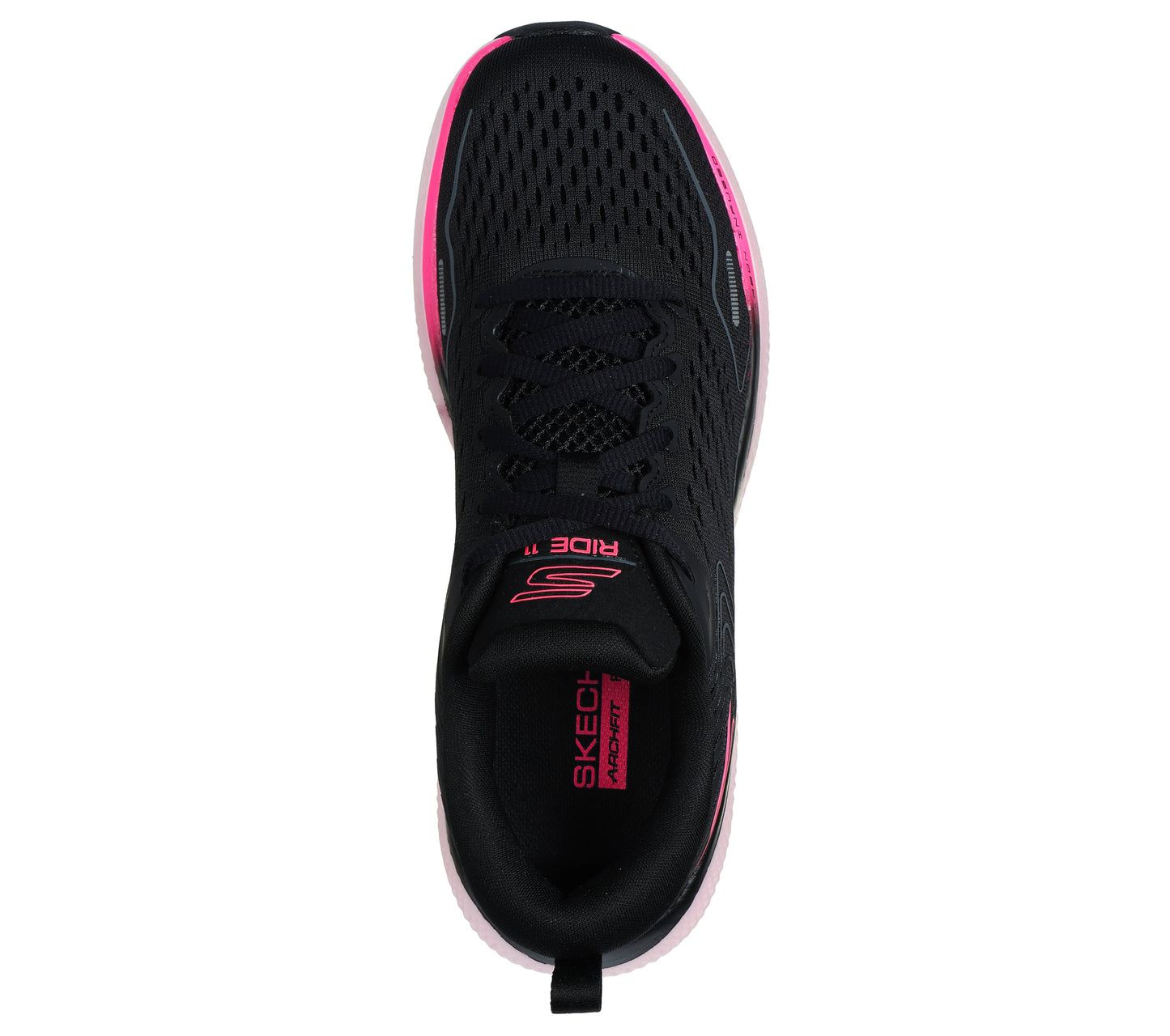 ride-11#BLACK TEXTILE/ PINK TRIM