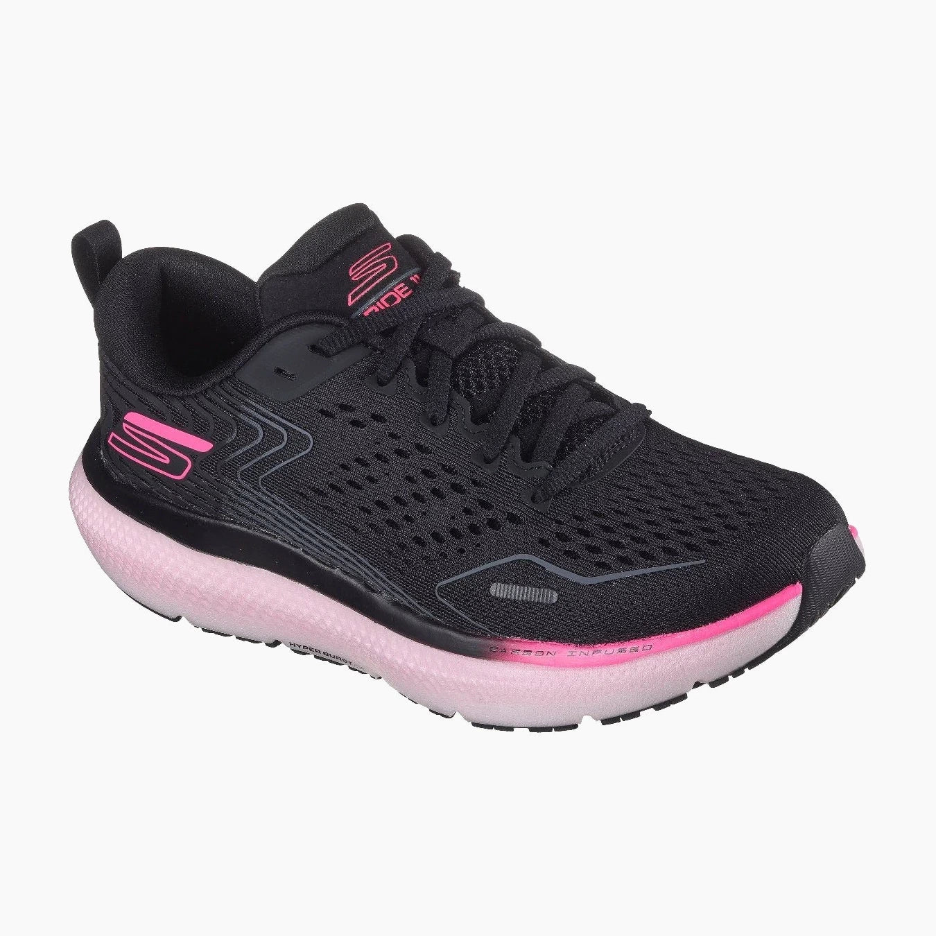 ride-11#BLACK TEXTILE/ PINK TRIM