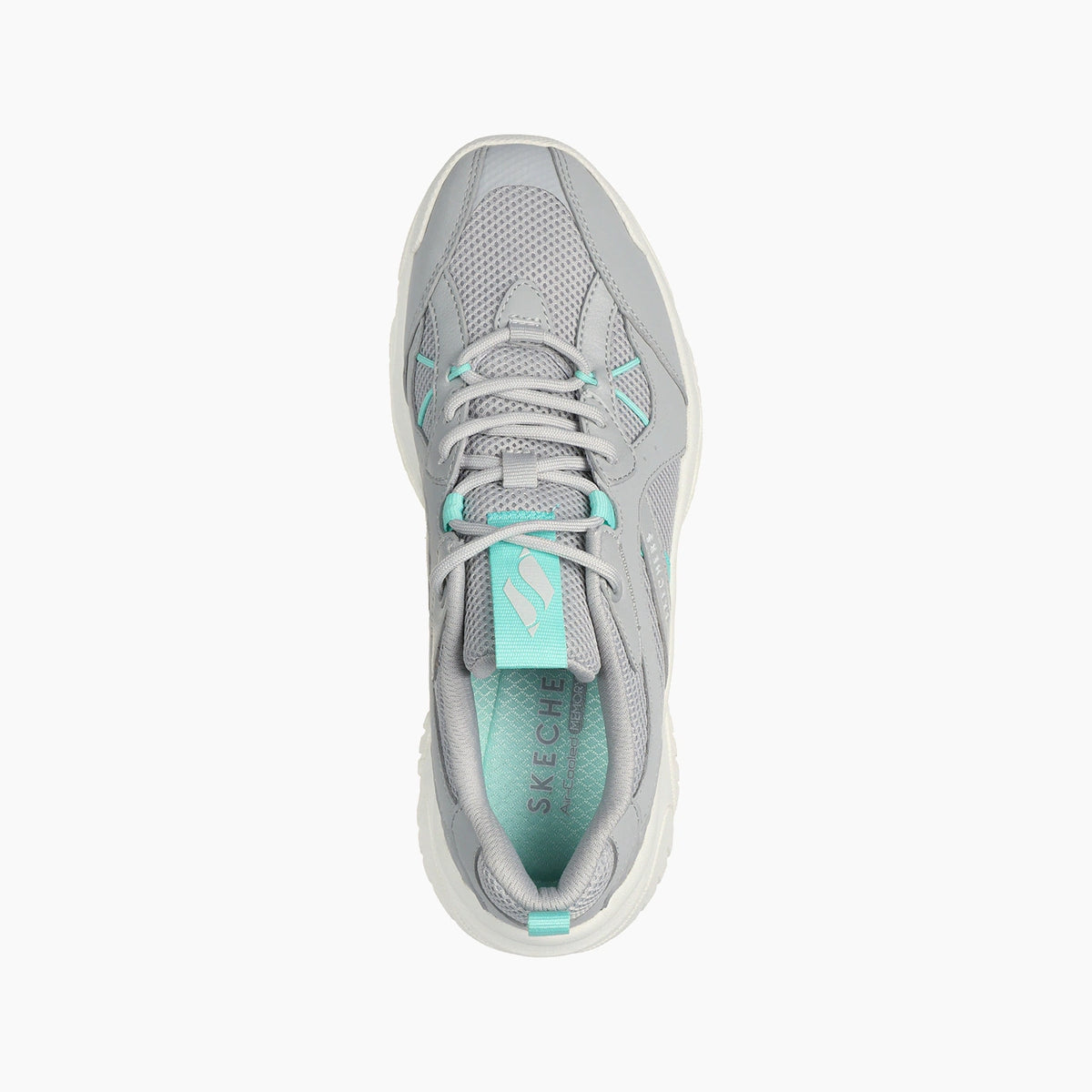 GYAQ-GREY DURALEATHER/MESH/ AQUA TRIM