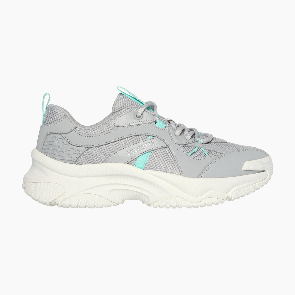 GYAQ-GREY DURALEATHER/MESH/ AQUA TRIM