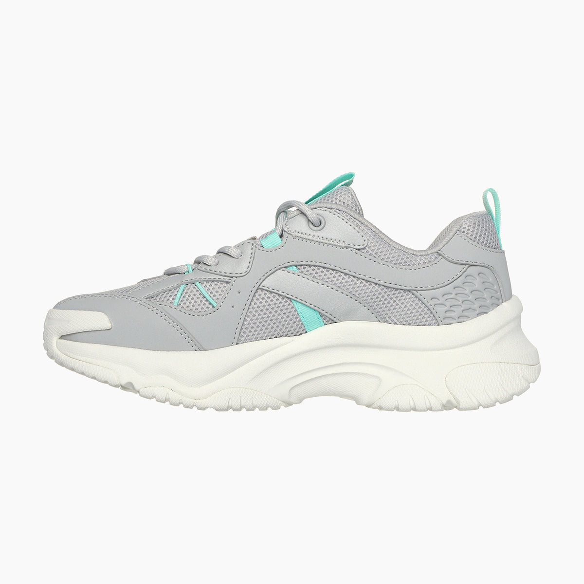 GYAQ-GREY DURALEATHER/MESH/ AQUA TRIM