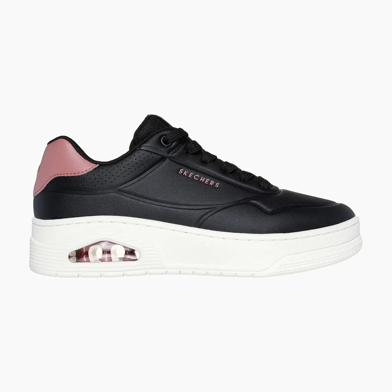 UNO#BLK-BLACK DURALEATHER/ROSE TRIM