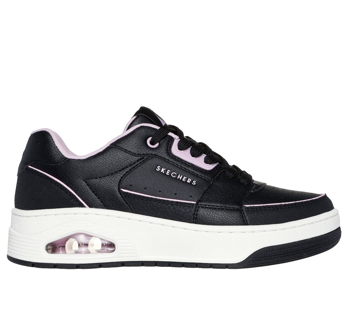 177710#BKLP-BLACK LEATHER / PINK DURALEATHER TRIM