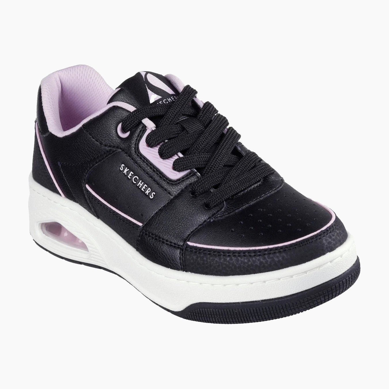 177710#BKLP-BLACK LEATHER/ PINK DURALEATHER TRIM