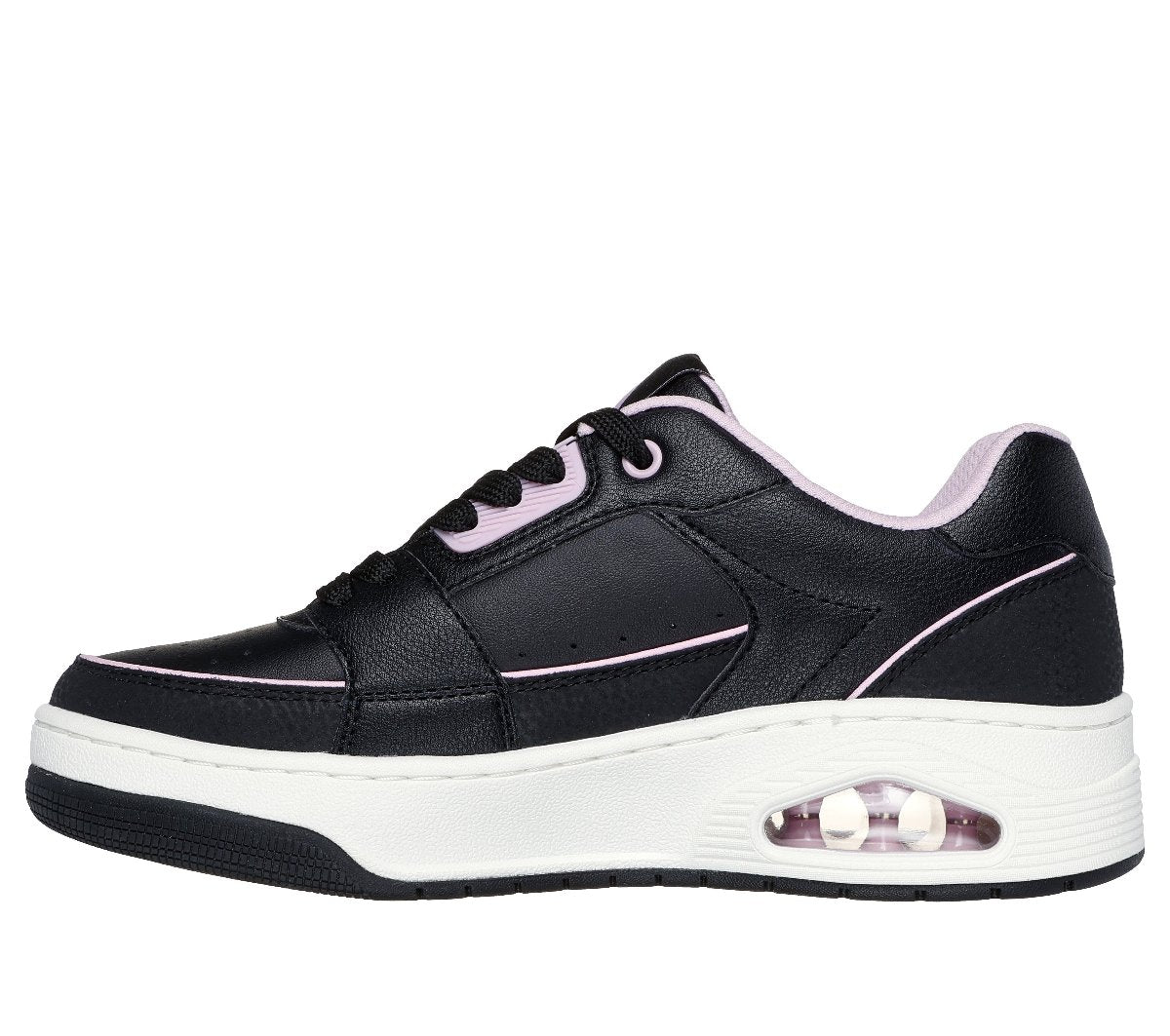 177710#BKLP-BLACK LEATHER / PINK DURALEATHER TRIM