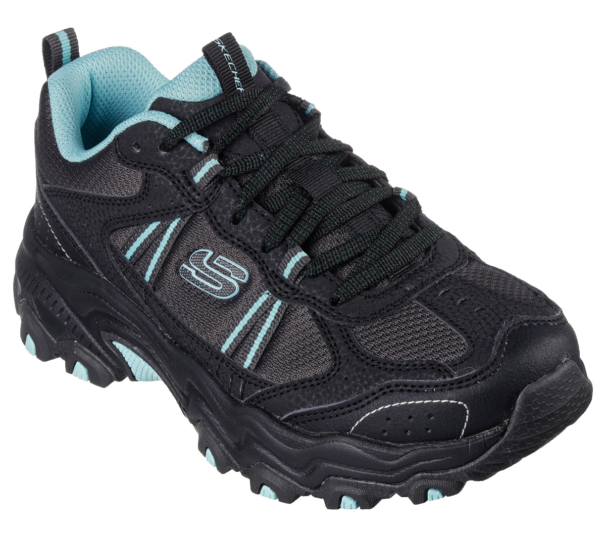 180125#BKTL-BLACK SYNTHETIC/TEXTILE/TEAL TRIM