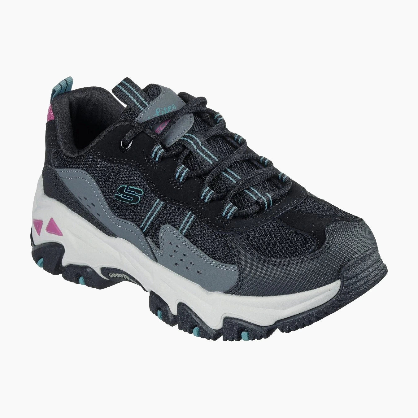 180128#BKMT-BLACK LEATHER/SYNTHETIC/MULTI TRIM