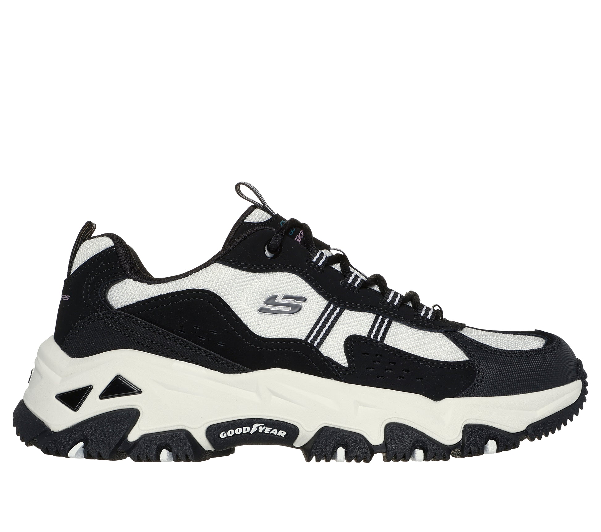 DLITE#BKW-BLACK LEATHER /SYNTHETIC/WHITE TRIM