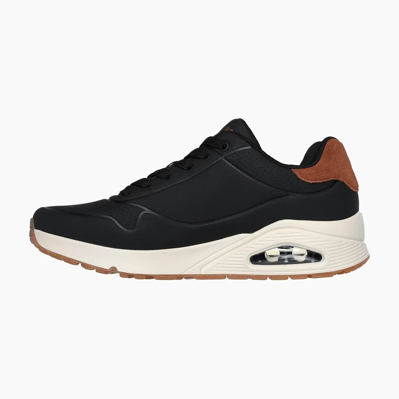 UNO#BLK-BLACK DURABUCK/CHESTNUT SUEDE / MESH TRIM