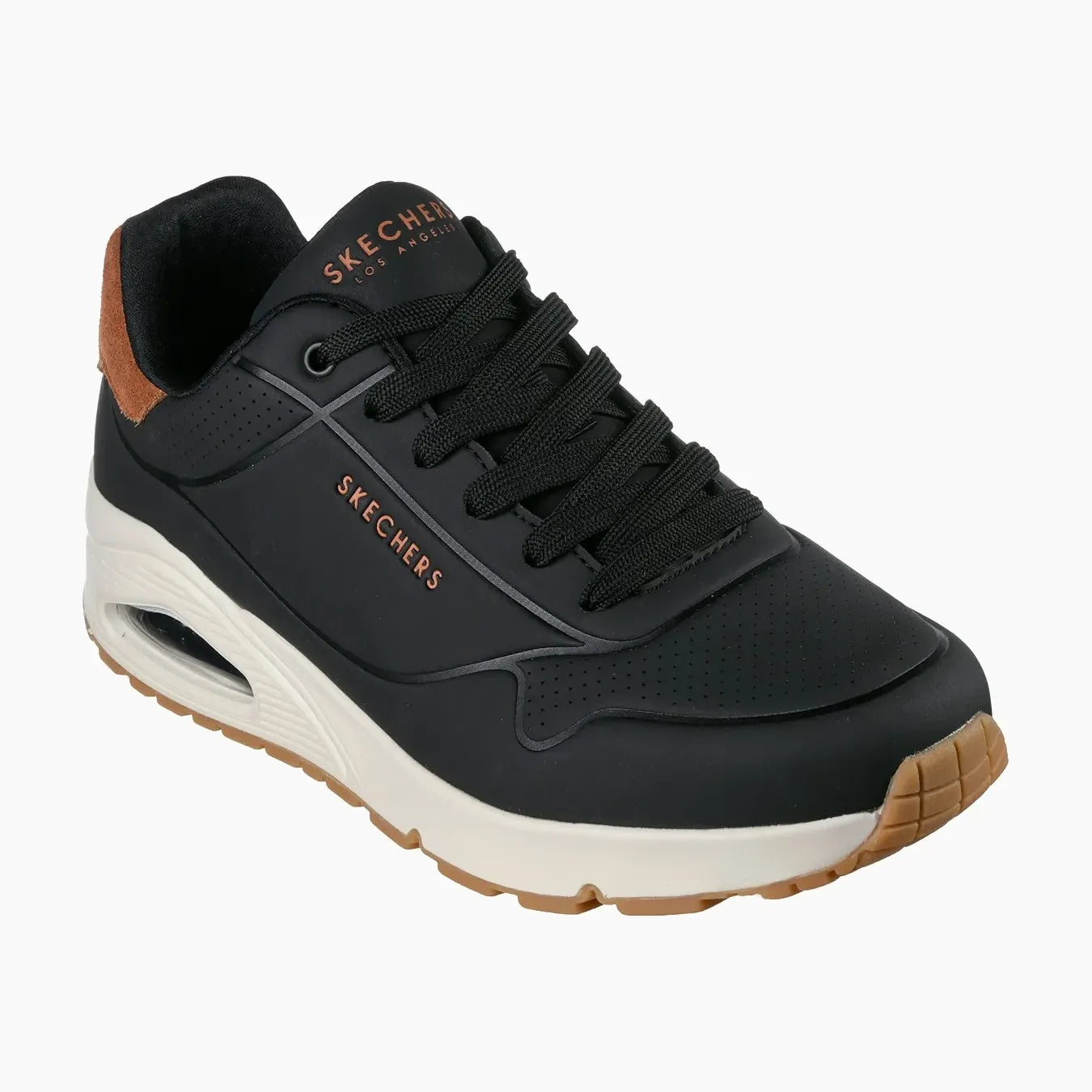 UNO#BLK-BLACK DURABUCK/CHESTNUT SUEDE / MESH TRIM