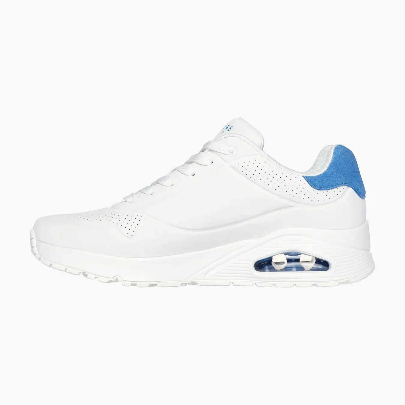 UNO#WBL-WHITE DURABUCK/BLUE SUEDE