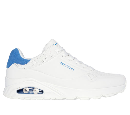 UNO#WBL-WHITE DURABUCK/BLUE SUEDE