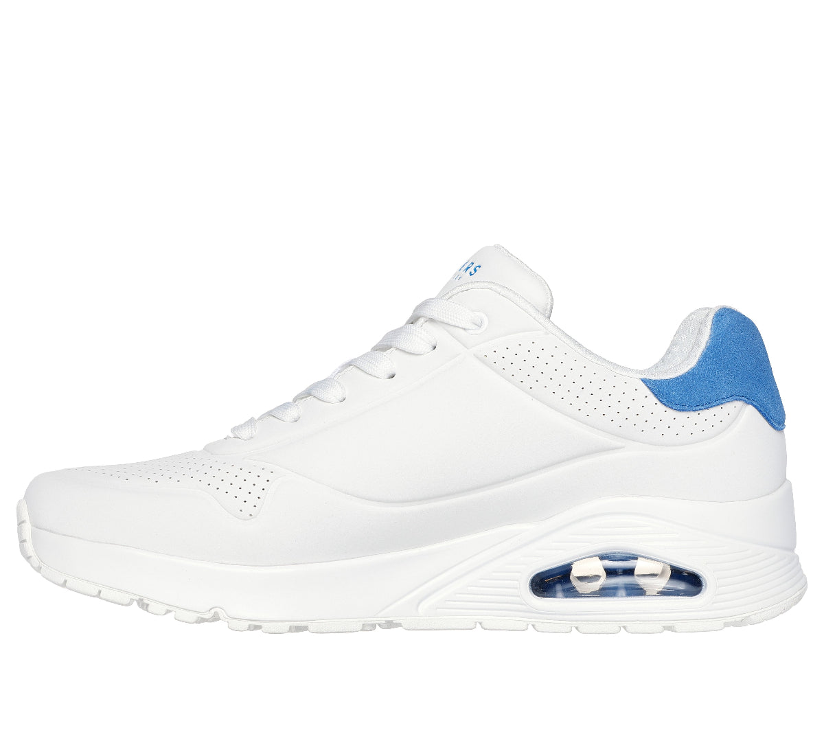 UNO#WBL-WHITE DURABUCK/BLUE SUEDE