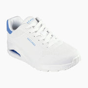 UNO#WBL-WHITE DURABUCK/BLUE SUEDE