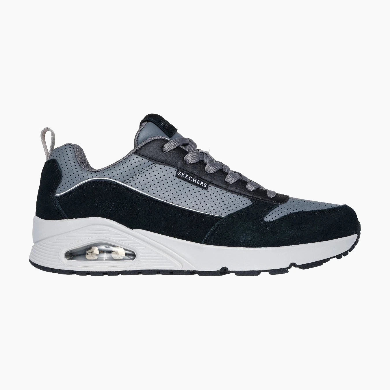 183011#BKGY-BLACK SUEDE / GREY DURALEATHER / MESH
